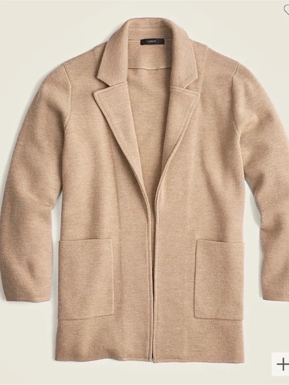 J.Crew Sophie Open-Front Sweater-Blazer Brown Large